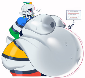 anthro areola bangs belly belly_expansion big_belly big_breasts big_butt biped bodily_fluids bowl_cut breasts butt cartoon_freckles ear_piercing ear_ring expansion eye_through_hair eyewear female freckled_breasts freckled_butt freckled_ears freckles glasses hair huge_belly huge_breasts huge_butt huge_thighs hyper hyper_belly navel nipples overweight overweight_anthro overweight_female piercing ring_piercing solo sweat sweatdrop thick_thighs translucent translucent_hair wearing_glasses stonic google google_drive canid canine mammal 2026 hi_res