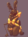 anatomically_correct anatomically_correct_genitalia anatomically_correct_penis animal_genitalia animal_penis anthro bdsm blush bodily_fluids bondage bound candy chocolate chocolate_bunny dessert dewlap_(anatomy) dot_eyes ejaculation food genital_fluids genitals holidays lagomorph_penis long_ears looking_down_at_penis looking_pleasured male melting melting_chocolate one_eye_closed penis ribbon_bondage ribbons short_tail simple_eyes slightly_chubby solo tail unusual_bodily_fluids unusual_genital_fluids supersponger easter animate_inanimate food_creature lagomorph leporid living_candy living_chocolate mammal rabbit absurd_res hi_res