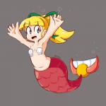 belly blonde_hair blue_eyes butt female fish_tail hair machine midriff simple_background solo split_form wide_hips young fupoo capcom mega_man_(series) megaman_(classic) roll_(mega_man) animal_humanoid humanoid marine merfolk robot 1:1 2020