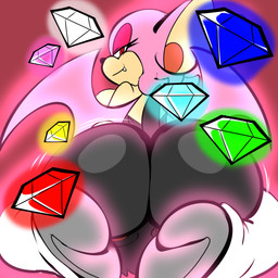 big_butt butt butt_jiggle emerald_(gem) facesitting gem gemstones huge_butt jiggling looking_back membrane_(anatomy) membranous_wings sitting_on_another size_difference super_form thick_thighs wings denizen1414 sega sonic_the_hedgehog_(series) rouge_the_bat bat mammal 1:1 hi_res