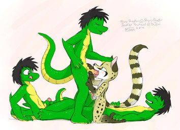 2014 4_toes anal anal_penetration anthro blush claws drjavi erection eyes_closed fellatio foot_fetish footjob foursome gay genet green_eyes group group_sex hindpaw lizard male masturbation nude oral oral_sex paws penetration penis plantigrade precum reptile scalie sex toe_claws toes tongue tongue_out
Rating: Explicit
Score: 1
User: DCB80
Date: March 16, 2014