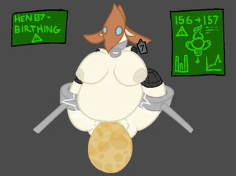 4_missing_limbs amputee bdsm bondage bound breasts collar disability egg female genitals nipples non-mammal_breasts non-mammal_nipples nude oviposition pregnant restraints solo stump_cap submissive submissive_female vulva darkestmirrored alien avian bird chicken galliform phasianid wadabe
