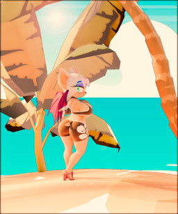 anthro beach big_breasts big_butt breasts butt duo eyewear female looking_at_viewer looking_back looking_back_at_viewer sportswear sunglasses oldkiska1998 nottanj_(modeler) sega sonic_the_hedgehog_(series) rouge_the_bat bat mammal 3d_(artwork) digital_media_(artwork) hi_res