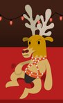 anthro antlers chest_strap clothing harness holidays horn male on_model solo spread_legs spreading thong underwear hunter-husky christmas olive_the_other_reindeer schnitzel_(olive_the_other_reindeer) deer mammal new_world_deer reindeer hi_res