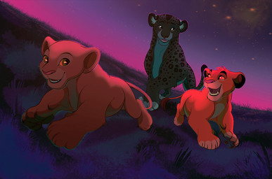 black_body black_ears black_fur black_nose black_sclera black_spots blue_eyes dark_body dark_fur fangs female feral fur glistening glistening_eyes grass green_eyes grey_body grey_fur group happy head_tuft inner_ear_fluff male markings night open_mouth open_smile orange_body orange_ears orange_fur outside pink_nose pink_sky plant quadruped red_eyes running sky smile spots spotted_body spotted_fur star teeth trio tuft white_body white_ears white_fur white_inner_ear_fluff ninetht felid leopard lion mammal pantherine digital_media_(artwork)