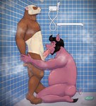 balls bathing duo erection fellatio genitals hair inside kneeling leaning_on_wall male male/male oral paws penile penis pink_penis sex shower showering side_view soap steam tile tile_wall wall_(structure) water cowardlion casuallynoted dook_ferret zac_(casuallynoted) domestic_ferret domestic_pig mammal mustelid musteline suid suine sus_(pig) true_musteline weasel hi_res