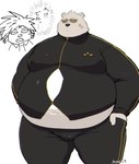 anthro belly black_nose bottomwear bulge clothing eyewear kemono male navel obese obese_male overweight overweight_male pants solo sunglasses iwano odd_taxi sekiguchi_(odd_taxi) yano_(odd_taxi) bear mammal polar_bear ursine 2021 hi_res