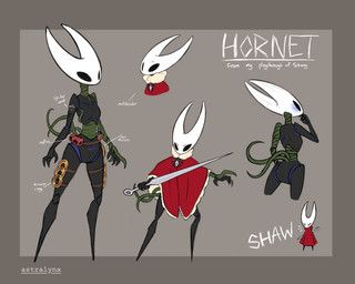 black_body blue_blush blush blush_lines cloak clothed clothing crouching female melee_weapon nude plant standing sword vines weapon astralynx hollow_knight:_silksong hollow_knight_(franchise) team_cherry hornet_(hollow_knight) animal_humanoid arachnid arachnid_humanoid arthropod arthropod_humanoid humanoid spider spider_humanoid 2025 hi_res model_sheet