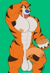 abs anthro armpit_hair balls big_balls big_penis body_hair foreskin genitals huge_balls huge_penis looking_at_viewer male mascot muscular muscular_male nipples penis saggy_balls solo tongue tongue_out aurzz frosted_flakes kellogg's tony_the_tiger felid mammal pantherine tiger hi_res