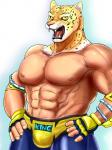 biceps for_a_head hands_on_hips male nipples simple_background solo white6000 tekken tekken_7 king_(tekken) animal_head animal_humanoid humanoid 2015 3:4 digital_media_(artwork) half-length_portrait portrait