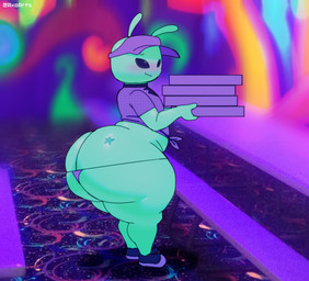 2_antennae antennae_(anatomy) big_butt black_clothing black_eyes black_footwear black_shoes blush bottom_heavy box bubble_butt butt clothing container curvy_figure femboy footwear green_antennae green_body holding_box holding_container holding_object holding_pizza_box huge_butt huge_thighs male markings multicolored_clothing multicolored_footwear multicolored_shirt multicolored_shoes multicolored_t-shirt multicolored_topwear pizza_box purple_clothing purple_footwear purple_shirt purple_shoes purple_t-shirt purple_thong purple_topwear purple_underwear shirt shoes side_view slightly_chubby slightly_chubby_humanoid slightly_chubby_male smile solo standing star_(marking) t-shirt text thick_thighs thong topwear two_tone_clothing two_tone_footwear two_tone_shirt two_tone_shoes two_tone_t-shirt two_tone_topwear underwear wide_hipped_humanoid wide_hipped_male wide_hips axoarts forsaken_(roblox) roblox alien_elliot_(forsaken) elliot_(forsaken) alien humanoid 2025 artist_name digital_media_(artwork) hi_res