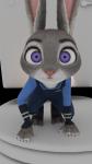 3_toes 4_fingers all_fours anthro badge eyebrows feet female fingers fur grey_body grey_fur insane looking_at_viewer pink_nose police purple_eyes solo soul_devouring_eyes toes toilet jay-artist sasha_acoiners splatypi disney zootopia judy_hopps lagomorph leporid mammal rabbit 3d_(artwork) 9:16 digital_media_(artwork) hi_res