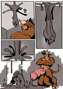 abs anthro balls barbel_(anatomy) big_balls big_penis bodily_fluids cloven_hooves colored_cum crossed_arms cum cum_drip cum_on_ceiling cum_puddle dripping duo excessive_cum excessive_genital_fluids genital_fluids genitals glans grey_cum hooves horn huge_balls huge_penis humanoid_genitalia humanoid_penis hyper hyper_balls hyper_genitalia hyper_penis leaking_cum male pecs penis smile solo standing tail tail_tuft tuft unusual_bodily_fluids unusual_cum unusual_genital_fluids trencalos bovid bovine cattle cum_creature goo_creature hybrid mammal hi_res