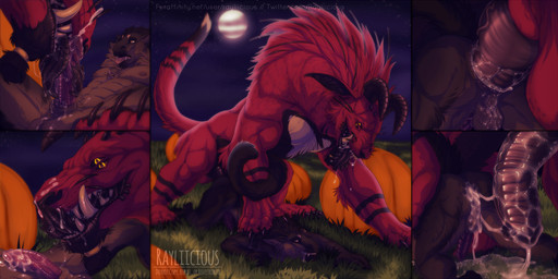 after_anal anal anal_penetration anthro anthro_on_feral anthro_penetrated balls bestiality black_body black_fur black_horn black_penis black_tail black_tongue bodily_fluids brown_body brown_fur claws close-up cloud cum cum_on_balls cum_on_ground cum_on_own_penis cum_on_penis cum_on_perineum cum_on_self cum_on_tongue cum_string cumshot drooling duo ejaculation erection fangs feral feral_penetrating feral_penetrating_anthro food fruit fur genital_fluids genitals grass grey_claws horn humanoid_genitalia humanoid_penis knot larger_feral licking long_tongue lying male male/male male_penetrated male_penetrating male_penetrating_male moon muscular muscular_anthro muscular_feral muscular_male night on_front oral penetration penile penile_penetration penis penis_in_ass penis_lick perineum plant pumpkin purple_penis red_body red_fur red_tail saliva saliva_on_penis saliva_on_tongue sex size_difference smaller_anthro star tail teeth text tongue tongue_out tonguejob vein veiny_penis yellow_eyes rayliicious canid demon mammal 2:1 artist_name hi_res sequence url