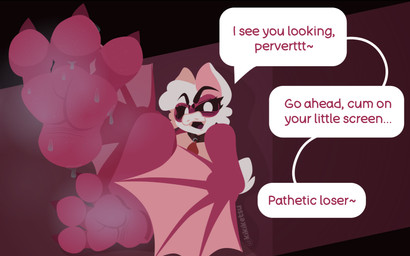 anthro bodily_fluids bully bullying claws cum_tribute degradation dialogue feet female first_person_view foot_fetish fur humiliation looking_at_viewer lying_on_ground on_ground pawpads paws pink_body pink_fur sitting solo spread_wings sweat text white_body white_fur wings worship kikiketsu mob_entertainment nightmare_critters poppy_playtime smiling_critters rabie_baby_(poppy_playtime) bat leaf-nosed_bat mammal microbat vampire_bat yangochiropteran english_text hi_res