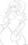 abs animal_genitalia anthro athletic balls bed big_penis bra breasts clothing equine_genitalia fur furniture genitals gynomorph hair intersex lingerie long_ears long_hair lying medial_ring on_back on_bed penis shy simple_background solo tail thick_thighs tuft underwear vein veiny_penis white_body white_fur white_hair akiruum codsterox alice_harborne_(codsterox) hybrid lagomorph leporid mammal rabbit absurd_res hi_res monochrome