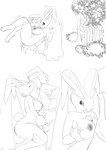 absurd_res anthro areola big_breasts big_butt black_and_white bottomwear bottomwear_down breast_play breasts bridal_carry butt calem_(pokemon) carrying_another clothed clothing comic digital_drawing_(artwork) digital_media_(artwork) duo eyes_closed female female_on_human fondling forest generation_4_pokemon genitals hand_on_back hand_on_butt head_grab hi_res human human_on_anthro humanoid_genitalia humanoid_penis interspecies kissing kneeling lagomorph leporid looking_at_another looking_at_partner lopunny male male/female male_on_anthro mammal monochrome nintendo nipples open_clothing open_shirt open_topwear outside outside_sex pants pants_down partially_clothed penis plant pokemon pokemon_(species) pokephilia rabbit self_fondle sex shirt standing standing_sex star_eyes thick_thighs titfuck tongue tongue_out topwear tree urielmanx7 wide_hips