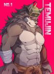 abs anthro biceps clothed clothing fur male mongolian mongolian_clothing muscular muscular_anthro muscular_male nipples pecs simple_background solo topless hachi_duchi lifewonders tokyo_afterschool_summoners temujin_(tas) canid canine canis mammal wolf 2018 hi_res