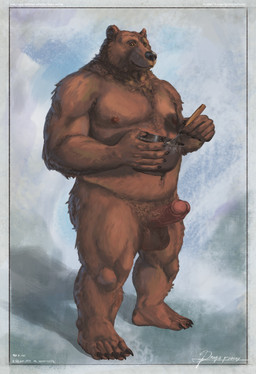 anthro areola armpit_hair ball_size_difference balls barazoku belly biceps big_belly big_butt big_muscles body_hair bottomwear brown_body brown_fur brown_hair brown_penis butt chest_fur chest_hair claws clothing cooking cookware day erection feet finger_claws fingers fist fur genitals glans hair holding_object holding_tool humanoid_genitalia humanoid_penis kitchen_utensils light male moobs musclegut muscular muscular_male navel nipples nude overweight overweight_anthro overweight_male pattern_background pecs penis pink_penis pose pubes pubic_fuzz shorts simple_background size_difference solo standing thick_penis thick_thighs toe_claws tools wide_hips drayce_farley animal_humanoid bear brown_bear brown_bear_humanoid humanoid mammal mammal_humanoid ursid_humanoid ursidae ursine ursine_humanoid 2025 colored digital_drawing_(artwork) digital_media_(artwork) digital_painting_(artwork) hi_res lighting painting_(artwork) portrait shaded signature watermark