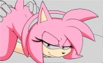 all_fours anthro butt clothing doggystyle duo female female_penetrated from_behind_position gloves half-closed_eyes handwear looking_at_viewer male male/female male_penetrating male_penetrating_female narrowed_eyes nude penetration pink_body seductive sex simple_background smile jammiez sega sonic_the_hedgehog_(series) amy_rose eulipotyphlan hedgehog mammal