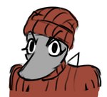 anthro back_spikes beanie black_eyes clothing eyelashes female grey_body grey_scales hat headgear headwear looking_at_viewer red_beanie red_clothing red_hat red_headwear red_sweater red_topwear scales simple_background snout solo spikes spikes_(anatomy) sweater topwear white_background jacket_ignites cavemanon_studios snoot_game erin_(snoot_game) dinosaur prehistoric_species reptile scalie 2024 digital_drawing_(artwork) digital_media_(artwork)