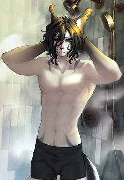 5_fingers 5_toes abs anthro athletic athletic_anthro athletic_male back_markings barefoot bathing bathroom belly biceps black_body black_bottomwear black_boxer_briefs black_boxers black_clothing black_ears black_fur black_hair black_nose black_tail black_underwear blue_eyes bottomwear boxer_briefs boxers_(clothing) claws clothed clothing detailed_background ear_markings eye_markings eyebrows feet finger_claws fingers fluffy fluffy_tail fur grey_arms grey_back grey_body grey_fur grey_hands grey_legs grey_markings grey_paws hair head_markings inner_ear_fluff leg_markings long_hair male male_anthro markings mostly_nude mostly_nude_male multicolored_body multicolored_fur muscular muscular_anthro muscular_male navel nipples partially_clothed pecs pink_nipples plantigrade shower shower_room showering socks_(marking) solo standing steam tail tail_markings tail_tuft toes topless topless_anthro tuft twunk underwear underwear_only water wet wet_body wet_clothing white_arms white_back white_belly white_body white_chest white_fingers white_fur white_legs white_tail akida_hazzki eric_martins mammal rodent sciurid tree_squirrel 2025 absurd_res colored digital_drawing_(artwork) digital_media_(artwork) hi_res painting_(artwork) portrait three-quarter_portrait
