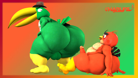 anthro balls beak bent_over big_balls big_butt big_penis black_eyes black_tail black_tail_feathers brown_clothing brown_eyes brown_hat brown_headwear butt clothing cowboy_hat duo feathers genitals green_body green_feathers green_tail green_tail_feathers hair hand_on_leg hand_on_own_leg hat headgear headwear huge_butt looking_at_another looking_back male male/male multicolored_body multicolored_feathers nipples nude nude_male penis presenting presenting_hindquarters rear_view red_body red_feather_hair red_feathers red_hair sitting slightly_chubby slightly_chubby_male smile tail tail_feathers tan_body tan_feathers text thick_thighs three-quarter_view two_tone_body two_tone_feathers white_body white_feathers yellow_beak nomoreusernamestouse angry_birds rovio_entertainment sega hal_(angry_birds) red_(angry_birds) avian bird cardinal_(bird) oscine passerine toucan 16:9 2025 3d_(artwork) artist_name digital_media_(artwork) hi_res widescreen