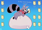 anthro artificial_intelligence belly belly_bed belly_expansion belly_inflation big_belly bloated burp_fetish burping expansion fat_rolls gas gassy huge_belly hyper hyper_belly inflation lying lying_on_self male morbidly_obese morbidly_obese_anthro morbidly_obese_male obese obese_anthro obese_male object_vore on_front overweight overweight_anthro overweight_male solo stuffing swelling vore foamytail indigo_park rambley_raccoon digital_creature mammal procyonid raccoon hi_res