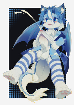 4_toes 5_fingers anthro back_wings balls bangs big_balls big_penis black_background blue_background blue_body blue_clothing blue_ears blue_eyes blue_fur blue_hair blue_horn blue_markings blue_robe blue_tail blue_wings blush blush_lines bodily_fluids border cheek_tuft chest_tuft cloth_glans_play clothed clothes_sex clothing clothing_pull covering covering_crotch covering_penis cum cum_in_clothing cum_on_leg cum_through_clothing cumshot dipstick_tail dotted_background dragon_tail ejaculation embarrassed erection erection_under_shirt eyebrows eyewear facial_tuft feet fingers footwear fur fur_markings genital_fluids genitals glasses hair highlights_(coloring) horn huge_balls huge_penis humanoid_genitalia humanoid_penis hyper hyper_genitalia hyper_penis inner_ear_fluff legwear male markings multicolored_clothing multicolored_footwear multicolored_legwear multicolored_socks multicolored_stockings open_clothing open_mouth open_robe pantsless pantsless_anthro pantsless_male partially_clothed pattern_background pattern_clothing pattern_legwear pattern_stockings pawpads penis pink_pawpads robe shirt shirt_pull simple_background sitting small_but_hung socks solo spread_legs spread_wings spreading stockings striped_clothing striped_legwear striped_stockings stripes tail tail_markings toe_socks toes topwear topwear_pull translucent translucent_clothing translucent_footwear translucent_legwear translucent_socks translucent_stockings tuft wearing_glasses wet wet_clothing white_body white_border white_clothing white_eyebrows white_fur white_highlights white_inner_ear_fluff white_shirt white_tail white_tail_tip white_topwear wings young young_anthro young_but_hung young_male ningning mythology dragon furred_dragon furred_scalie mythological_creature mythological_scalie scalie hi_res