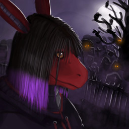 ambiguous_gender anthro black_clothing black_hoodie black_topwear blinking cemetery clothing full_moon hair hoodie moon multicolored_hair night outside red_body solo topwear two_tone_hair conditional_dnp kiva~ kiva_(kiva) lizard reptile scalie 1:1 2015 animated bust_portrait icon loop low_res portrait