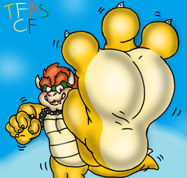 3_toes 4_fingers anthro belly bent_leg biped blue_sky bracelet casual_nudity clenched_teeth collar curling_tail devious_grin eyebrows fangs feet fingers first_person_view foot_fetish foot_focus glance glistening glistening_body glistening_feet glistening_scales grin grinning_at_viewer hair head_horn horn humanoid_feet humanoid_hands humanoid_heel jewelry knee_up lines_drawn looking_at_viewer male multicolored_body multicolored_scales muscular muscular_anthro muscular_male nude on_one_leg open_mouth open_smile outside pecs plantigrade raised_foot red_eyebrows red_eyes red_hair scales shoulder_pads sky smile smiling_at_viewer soles solo spiked_bracelet spiked_collar spiked_shoulder_pads spikes spikes_(anatomy) spread_toes standing stomping stomping_pov stomping_viewer tail tan_belly tan_body tan_chest tan_scales tan_underbelly teeth thick_eyebrows toes toothy_grin two_tone_body two_tone_feet two_tone_scales ventral_scales white_finger_claws white_sclera white_spikes white_toe_claws wrinkled_feet wrinkles yellow_body yellow_scales fruitgems mario_bros nintendo bowser dragon_koopa koopa scalie 2025 colored digital_drawing_(artwork) digital_media_(artwork) hi_res shaded signature