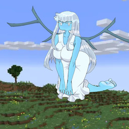 angry big_feet feet female humanoid_feet plantigrade solo mooneol microsoft minecraft mojang xbox_game_studios allay humanoid 1:1 hi_res source_request