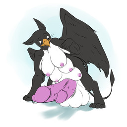 2_penises 6_breasts balls beak big_balls big_breasts big_penis breasts busty_feral claws erection feathered_wings feathers feet feral genitals gynomorph huge_balls huge_penis hyper hyper_balls hyper_genitalia hyper_penis intersex multi_balls multi_breast multi_genitalia multi_penis nipples non-mammal_breasts non-mammal_nipples nude penile_spines penis simple_background solo tail wings hammy_(artist) mythology avian gryphon mythological_avian mythological_creature 1:1 absurd_res hi_res