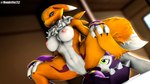duo female male male/female on_bottom on_top reverse_cowgirl_position sex size_difference wonderfox712 kespr_(modeler) warfaremachine_(modeler) bandai_namco digimon canid canine digimon_(species) fox humanoid imp impmon mammal renamon 16:9 3d_(artwork) digital_media_(artwork) hi_res source_filmmaker_(artwork) widescreen