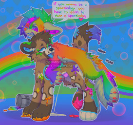 bodily_fluids brown_body brown_fur bucket container duo feral feral_on_feral feral_penetrated feral_penetrating feral_penetrating_feral fur genital_fluids grin humping looking_pleasured male male/male male_penetrated male_penetrating male_penetrating_male peeing peeing_while_penetrated penetration penile penile_penetration rainbow sex smile sparklefur text urine watersports m1ss1ngtexture sonar_(m1ss1ngtexture) teegandoggo african_wild_dog canid canine canis domestic_dog mammal colorful_theme english_text hi_res