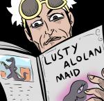 2016 alpha_channel ambiguous_gender bethesda_game_studios generation_7_pokemon guzma_(pokemon) heart_eyes heart_symbol human human_focus male mammal microsoft nintendo not_furry_focus parody pokemon pokemon_(species) reading s-purple salazzle simple_background skyrim solo team_skull text the_elder_scrolls the_lusty_argonian_maid third-party_edit transparent_background unknown_artist