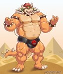 anthro armband balls_outline barazoku belly big_bulge big_muscles bowser_logo bracelet bulge claws clothing collar detailed_bulge eyebrows genital_outline hair horn jewelry looking_at_viewer male muscular muscular_anthro muscular_male navel nipples obliques open_mouth open_smile outside pecs penis_outline quads shell smile solo spiked_armband spiked_bracelet spiked_collar spiked_shell spiked_tail spikes spikes_(anatomy) standing tail text underwear da_boz mario_bros nintendo bowser koopa scalie 2021 artist_name dated english_text hi_res