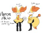 anthro boots clothing footwear high_heeled_boots high_heels male scarf shoes solo text wand lucazura nintendo pokemon aaron_akio aaron_the_braixen braixen generation_6_pokemon pokemon_(species) concept_art english_text