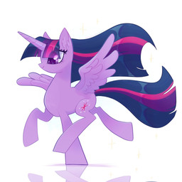 female feral hair horn long_hair reflection simple_background smile solo white_background wings qwennondeathdie friendship_is_magic hasbro my_little_pony mythology twilight_sparkle_(mlp) equid equine mammal mythological_creature mythological_equine winged_unicorn hi_res