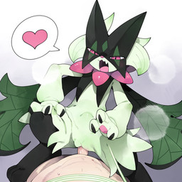 3_fingers 3_toes abdominal_bulge anthro anthro_penetrated biped black_claws blush blush_lines bodily_fluids breath claws duo erection faceless_character faceless_human faceless_male feet female female_anthro female_focus female_penetrated finger_claws fingers first_person_view frill_(anatomy) fur genital_fluids genitals glistening glistening_eyes green_body green_fur hand_on_knee hand_on_leg hand_on_own_knee hand_on_own_leg heart_(marking) human_on_anthro human_penetrating human_penetrating_anthro human_penetrating_female human_pov interspecies male male/female male_human male_penetrating male_penetrating_anthro male_penetrating_female male_pov markings mask neck_frill nude nude_anthro nude_female nude_human nude_male open_mouth penetration penile penile_penetration penis penis_in_vagina pink_eyes pokephilia pupils sex simple_background slit_pupils solo_focus speech_bubble sweat tan_body tan_penis tan_skin toes tongue vaginal vaginal_penetration vulva wearing_mask white_background youjomodoki nintendo pokemon felid generation_9_pokemon human mammal meowscarada pokemon_(species) 1:1 2026 absurd_res digital_drawing_(artwork) digital_media_(artwork) hi_res