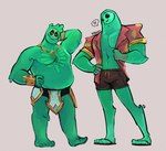 anthro duo male male/male muscular muscular_male slightly_chubby vitikko epic_games fortnite doug_(monster_con) poseidon_(fortnite) rippley_(fortnite) goo_creature hi_res