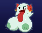 areola big_breasts big_tongue black_eyes bow_ribbon breasts female green_areola green_body green_nipples huge_breasts long_tongue making_faces nipples not_furry open_mouth solo tongue tongue_out noxshade mario_bros nintendo paper_mario lady_bow boo_(mario) ghost spirit absurd_res hi_res