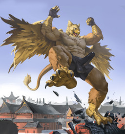 5_fingers abs anthro balls balls_outline beak biceps biped boxer_briefs brown_body brown_fur building building_destruction bulge city city_background claws clothed clothing crush destruction detailed_bulge erection erection_under_clothing feathered_wings feathers feet finger_claws fingerless_gloves fingers fur genital_outline genitals gloves handwear humanoid_genitalia landing macro macro_anthro male muscular muscular_anthro muscular_male nude open_mouth outside pawpads paws pecs penile penis penis_outline sky solo tail toe_claws toes topless underwear wings jiandou mythology carpo avian gryphon mythological_avian mythological_creature hi_res