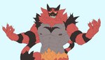 5_fingers abs anthro biceps blue_background claws fingers humanoid_hands male muscular muscular_anthro muscular_male navel nipples pecs simple_background solo triceps ikfou nintendo pokemon generation_7_pokemon incineroar pokemon_(species) 2024 colored hi_res