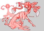 breasts fallopian_tubes female feral grey_background hairless nightmare_fuel nipples ovaries paws pink_body pseudo_hair simple_background smile solo tail unusual_anatomy uterus what why wrinkles rekinlyk uteru-chan_(alunka) felid feline mammal womb_creature hi_res