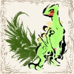 ambiguous_gender anthro green_body simple_background solo yellow_eyes otiksimr nintendo pokemon generation_3_pokemon lizard pokemon_(species) reptile scalie sceptile 2024 low_res