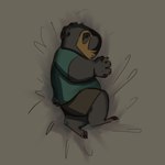 black_body black_fur bottomwear clothing fur humanoid_hands lying shirt shorts slightly_chubby solo topwear lentejota6 bear mammal short-faced_bear spectacled_bear 1:1 2021 hi_res