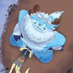 3_toes 4_arms 4_fingers anthro antlers balls balls_on_face belly black_penis blue_body blue_fur blue_nose blue_sclera claws clenched_teeth clothing detailed_background duo erection eyebrows feet finger_claws fingers foreskin fur genitals glowing glowing_eyes holding_penis horn humanoid_genitalia humanoid_penis long_tail looking_pleasured male male/male mane multi_arm multi_limb multicolored_penis on_ground overweight overweight_anthro overweight_male penis pink_penis retracted_foreskin sitting sitting_on_ground size_difference slim snow tail teeth text thick_eyebrows toes tusks underwear whisker_spots white_body white_eyebrows white_eyes white_fur yellow_body yellow_fur demi_owo league_of_legends riot_games tencent demi_(demi_owo) willump_(lol) canid canine fennec_fox fox hybrid mammal mustelid otter true_fox yeti 1:1 2026 artist_name digital_drawing_(artwork) digital_media_(artwork) hi_res shaded signature