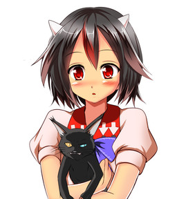 ambiguous_feral ambiguous_gender black_body black_fur black_hair blue_eyes blush clothing duo female female_humanoid feral fur hair heterochromia horn hug hugging_another puffy_sleeves red_eyes shirt simple_background topwear white_background white_clothing white_shirt white_topwear yellow_eyes honda_takaharu asian_mythology east_asian_mythology ghost_stories_(anime) japanese_mythology mythology touhou amanojaku_(ghost_stories) seija_kijin amanojaku demon domestic_cat felid feline felis horned_humanoid humanoid mammal oni yokai crossover
