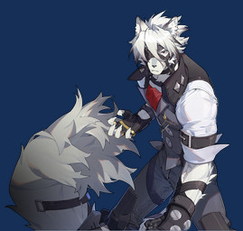 anthro belt big_tail butler clock clothing fur gloves handwear male pocketwatch red_eyes red_scarf rolled_up_sleeves scarf simple_background solo tail transparent_background watch white_body white_fur mihoyo zenless_zone_zero von_lycaon canid canine canis humanoid mammal thiren wolf alpha_channel official_art